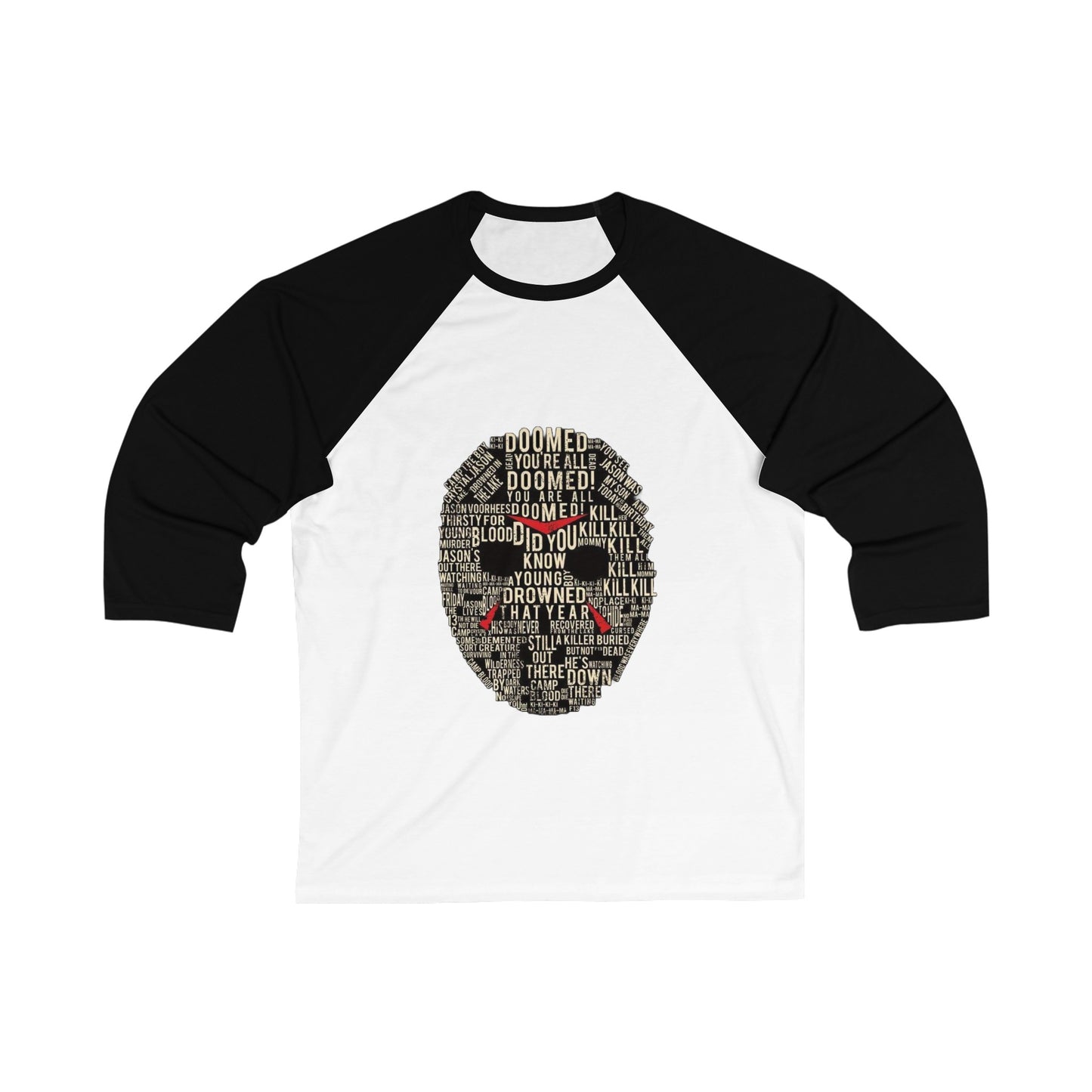 Face Mask Unisex 3\4 Sleeve Baseball Tee