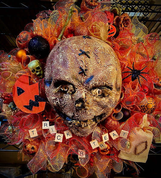 Trick or Treat Sam Wreath Homemade